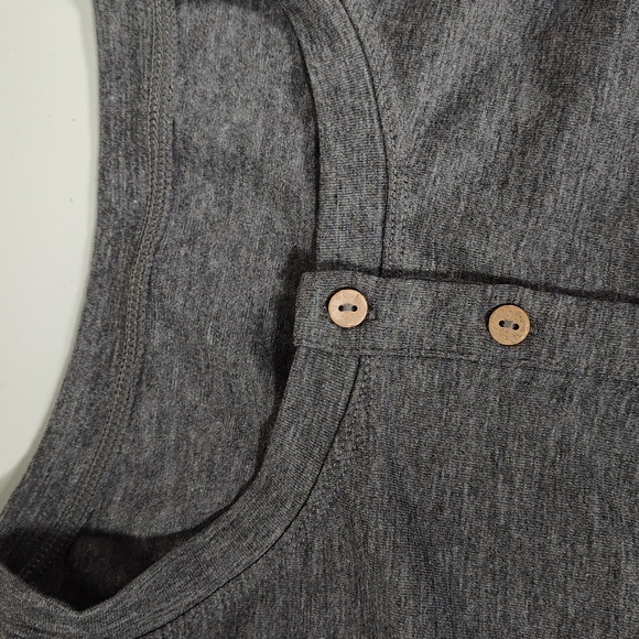 Halara Round Neck Button Sleeveless Flare Maxi Casual Dress Gray XL - Picture 8 of 12